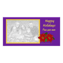 Or fait sur commande de pourpre de photo de Noël é Photocarte Customisée