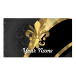 Or fleur de lys sur le noir carte de visite