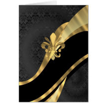 Or fleur de lys sur le noir cartes