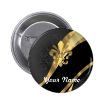Or fleur de lys sur le noir pin's