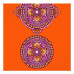 Or indien et faire-part de mariage rose de disques