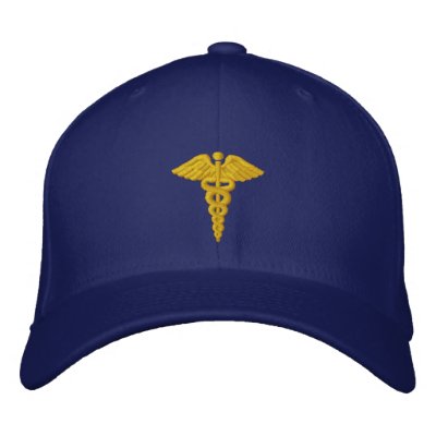 Or médical de caducée casquette brodée Or médical de caducée casquette brodée