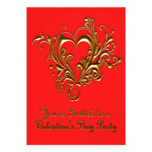 Or métallique mis en rouleau fleuri de coeur sur l invitations personnalisées