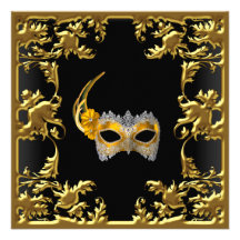 Or noir élégant d'invitation de boule de charme