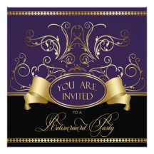 Or pourpre Bl de retraite d'invitation élégante de