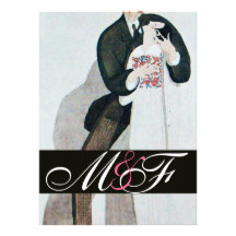 OR ROMANTIQUE DE MONOGRAMME DE NOCE DE JEUNE MARIÉ INVITATIONS PERSONNALISÉES