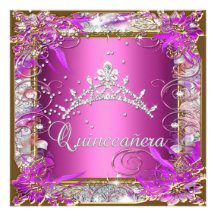 Or rose de 15ème anniversaire de Quinceañera Invitations Personnalisables