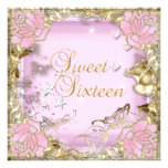 Or rose du sweet sixteen 16 floral faire-parts