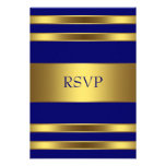 Or RSVP de bleu marine Invitation Personnalisable