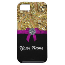 Or scintillant et noir coque Case-Mate iPhone 5