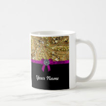 Or scintillant et noir tasse à café
