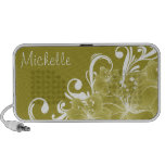 Or sensible et floral blanc haut-parleurs de voyage