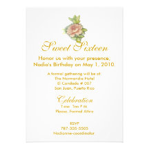 Or sur le sweet sixteen blanc Invitation-Customize