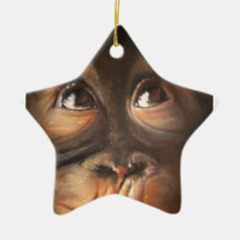 Orang-outan de sourire de peinture à l'huile de si ornement de noël