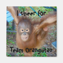 Orang-outan d'équipe de pom-pom girl aimants pour réfrigérateur