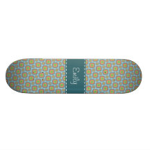 &Orange bleu rétro Plateau De Skateboard