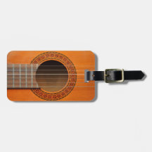 Orange classique de guitare bronzage étiquettes pour bagage