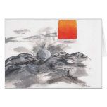 Orange de désert cartes de vœux