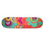 Orange de griffonnage de Paisley/turquoise folle/c Plateaux De Planche À Roulettes