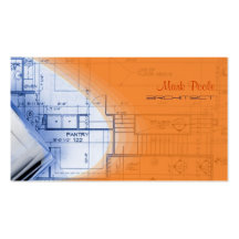 Orange électrique d'architecte à la mode de PixDez Modèles De Cartes De Visite