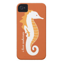 Orange espiègle de l'iPhone 4/4S d'hippocampe à pe Coques iPhone 4