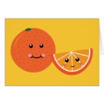 Orange mignonne cartes de vœux