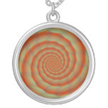 Orange Snake Skin Spiral Necklace