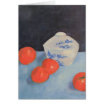 Oranges et kakis carte de vœux