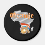Oranje le lion effréné néerlandais va en Afrique Magnets Pour Réfrigérateur
