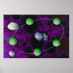 Orbite verte de penta-anneau posters
