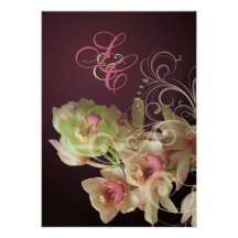 Orchidée de PixDezines + Flourish ornemental Invitation Personnalisable