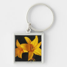Orchidée jaune porte-clef