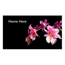 Orchidée rose carte de visite