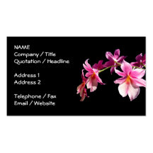 Orchidée rose modèles de cartes de visite
