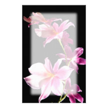 Orchidée rose papier à lettre customisable