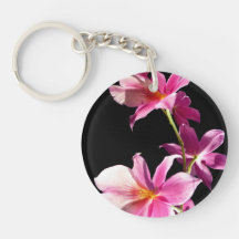 Orchidée rose porte-clé