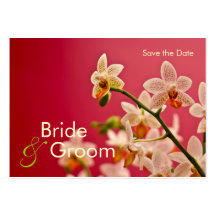 Orchidée rouge • Sauvez la mini carte de date Modèle De Carte De Visite