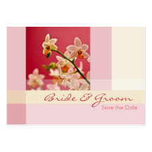 Orchidée rouge • Sauvez la mini carte de date Carte De Visite