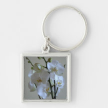 Orchidées blanches porte-clé