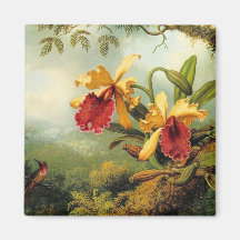 Orchidées jaunes aimant pour réfrigérateur