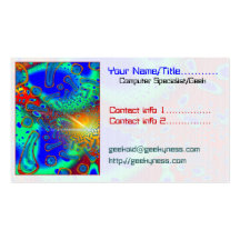 Ordinateur en verre dichroïque de geek de technolo modèle de carte de visite