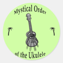 Ordre mystique de l'ukulélé adhésif rond