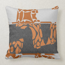 Oreiller de MoJo d'Américain de motif de blanc gri