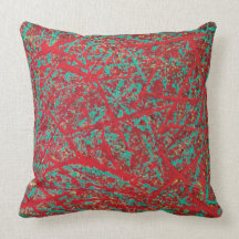 Oreiller rouge et vert de MoJo