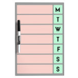Organisez votre semaine - séchez le conseil d'effa tableau effaçable à sec