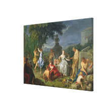 Orgie, 1719 (huile sur la toile) toiles tendues sur châssis