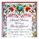 ORIENTAL FLEURIT la glace de bleu de MONOGRAMME de Faire-parts