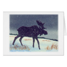 Orignaux de Snowdusted Carte De Vœux