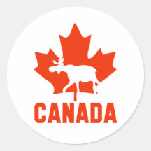 Orignaux du Canada Adhésifs Ronds