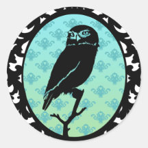 Ornated a encadré le hibou autocollants